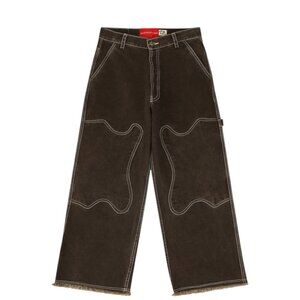 New Barnstorm Doubleknee Chocolate Carpenter Jeans 28 Unisex Baggy Wide Leg 90s